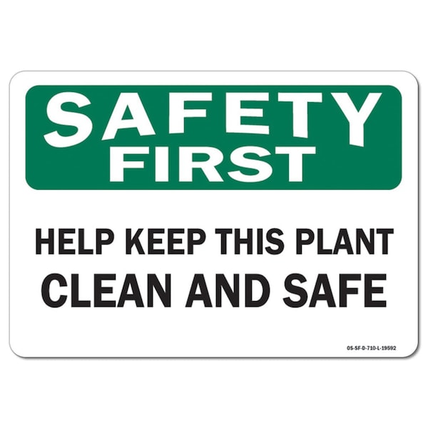 OSHA, Help Keep This Plant Clean & Safe, 5in X 3.5in, 10PK, 3.5" W, 5" L, Landscape, PK10